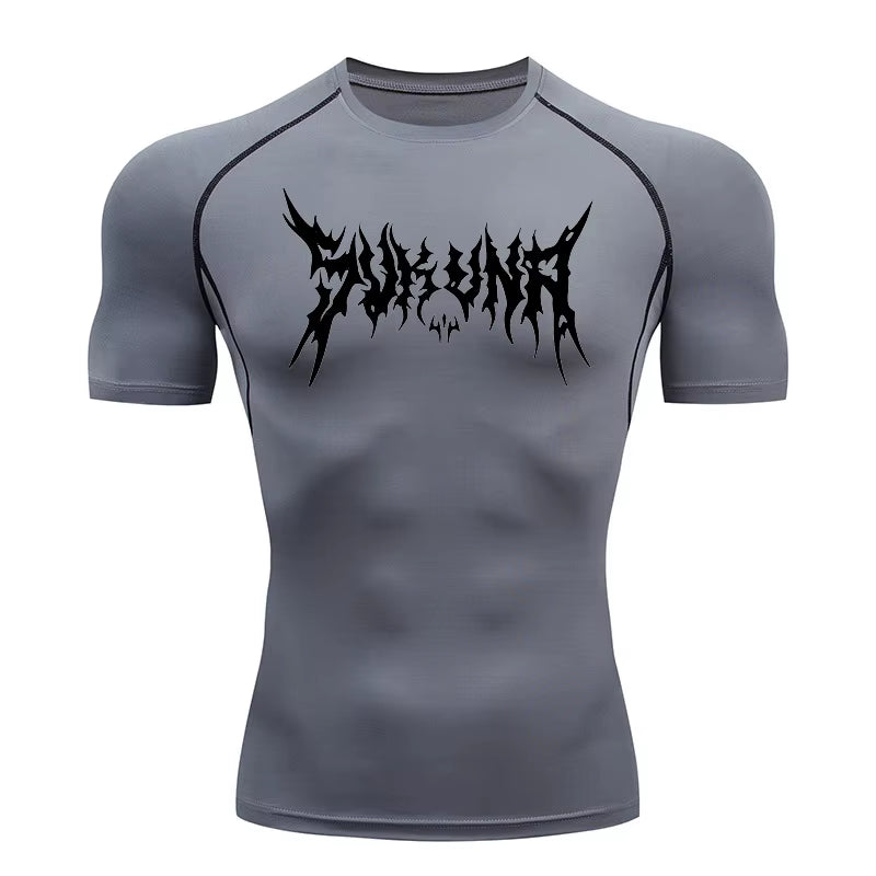 Graphic Compression Shirts for Men Athletic Quick Dry Tshirts Tees Tops Gym Workout Running Baselayers Undershirts Rash Guard