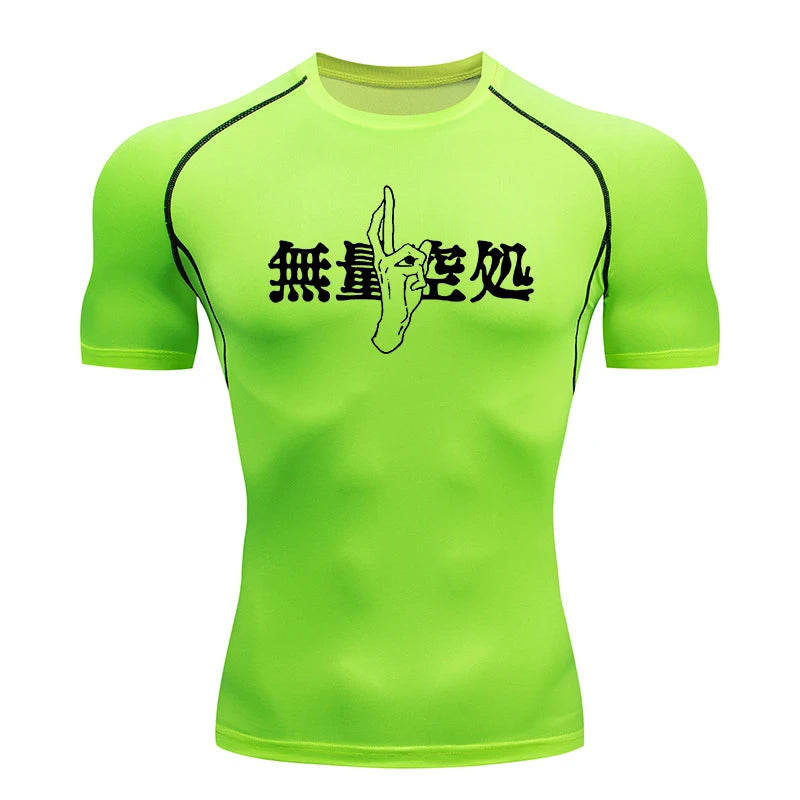 Athletic Quick Dry Compression Shirts for Men Gym Workout Fitness Tshirt Summer Short Sleeve Rash Guard Graphic Undershirts Tops