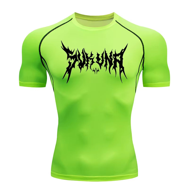 Graphic Compression Shirts for Men Athletic Quick Dry Tshirts Tees Tops Gym Workout Running Baselayers Undershirts Rash Guard