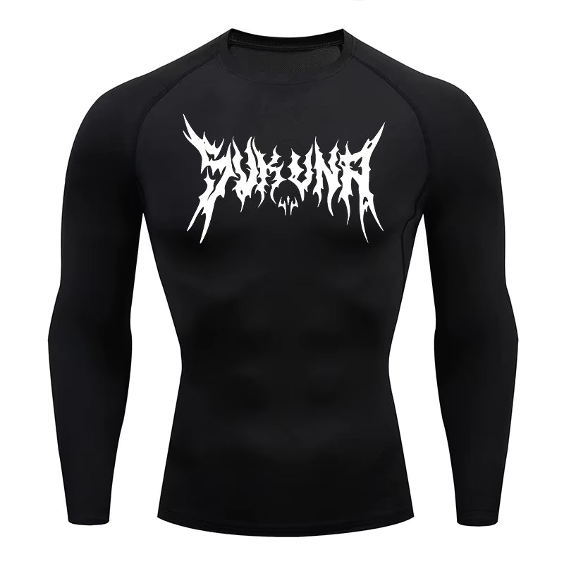 Graphic Compression Shirts for Men Athletic Quick Dry Tshirts Tees Tops Gym Workout Running Baselayers Undershirts Rash Guard