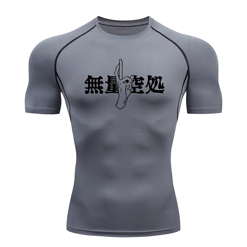 Athletic Quick Dry Compression Shirts for Men Gym Workout Fitness Tshirt Summer Short Sleeve Rash Guard Graphic Undershirts Tops