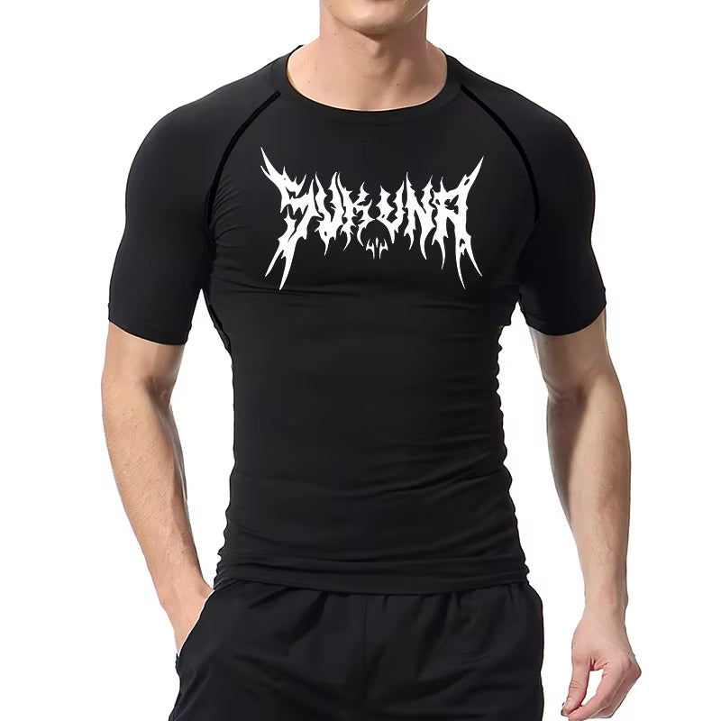 Graphic Compression Shirts for Men Athletic Quick Dry Tshirts Tees Tops Gym Workout Running Baselayers Undershirts Rash Guard