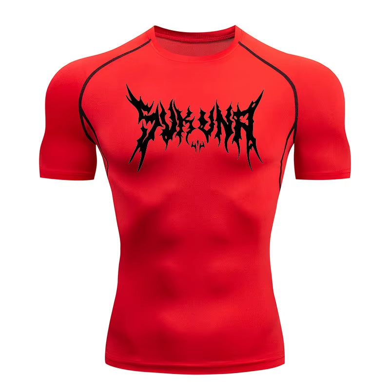 Graphic Compression Shirts for Men Athletic Quick Dry Tshirts Tees Tops Gym Workout Running Baselayers Undershirts Rash Guard