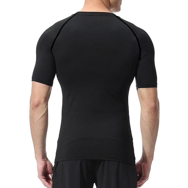 Athletic Quick Dry Compression Shirts for Men Gym Workout Fitness Tshirt Summer Short Sleeve Rash Guard Graphic Undershirts Tops