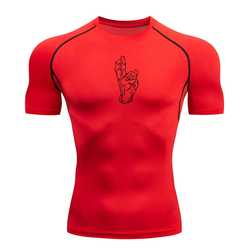 Athletic Quick Dry Compression Shirts for Men Gym Workout Fitness Tshirt Summer Short Sleeve Rash Guard Graphic Undershirts Tops